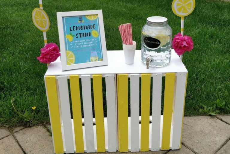 DIY Wooden Crate Kids Lemonade Stand