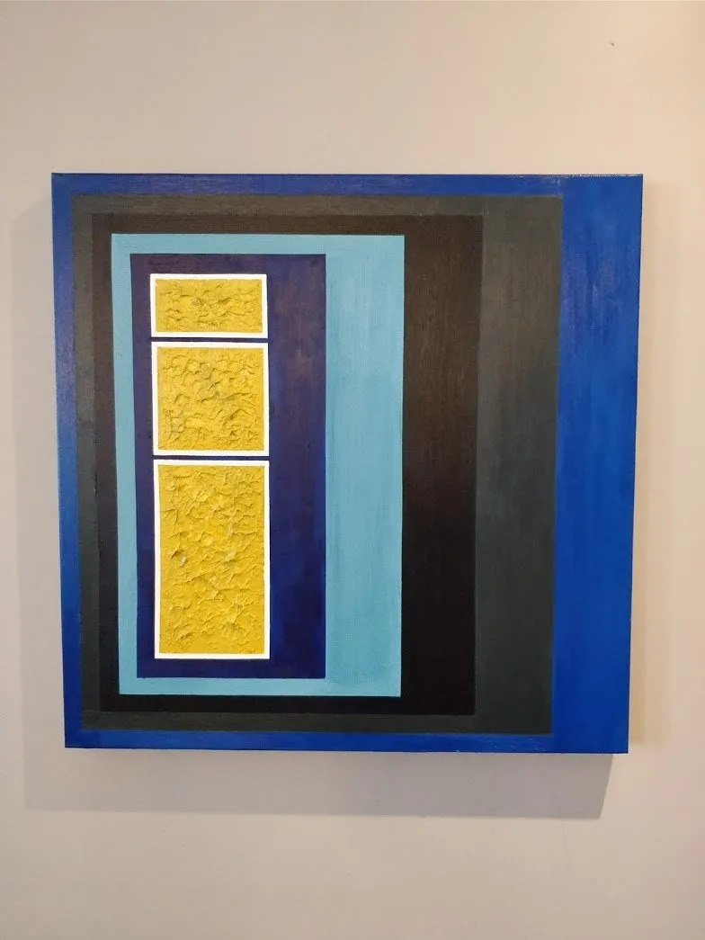 Acrylic Abstract Peaking Sun