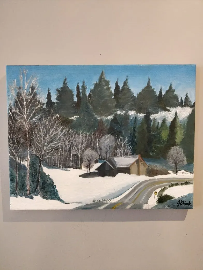 Oil on Canvas - Winter Cabin