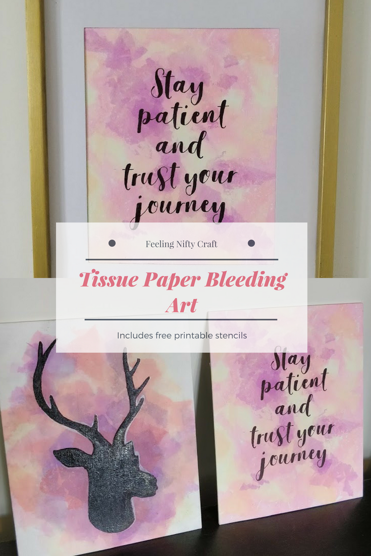 Easy DIY Craft Tissue Paper Bleeding Art with FREE Printable Stencils