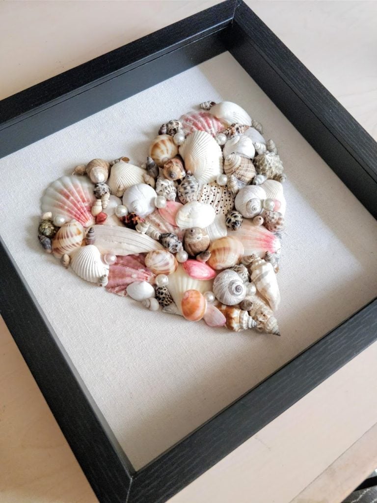 diy seashell art shadow box frame