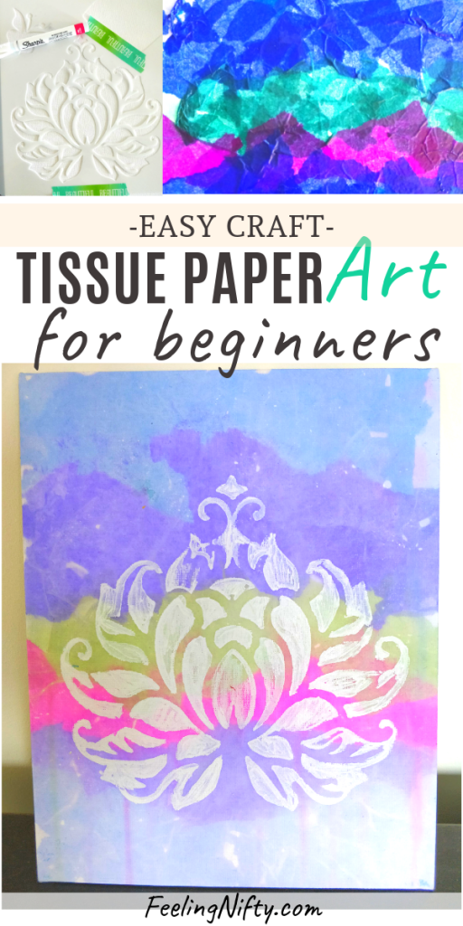 Easy DIY Craft Tissue Paper Bleeding Art with FREE Printable Stencils
