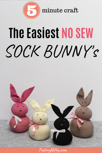 The Easiest Easter Bunny Craft Using Unmatched Socks {no-sew}