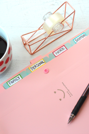 organize paperwork and home file categories