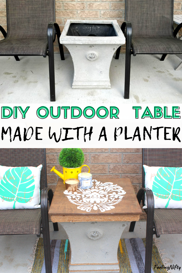 DIY outdoor sidetable with storage