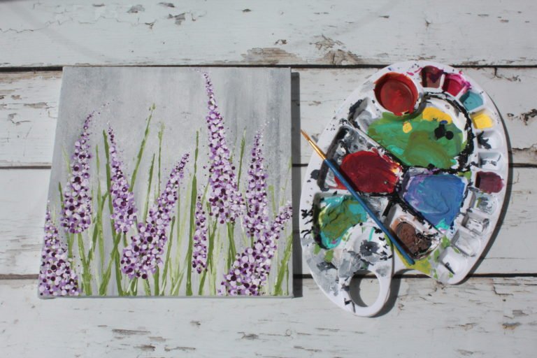 How To Paint Lavender Easy Flower Painting Tutorial for Beginners