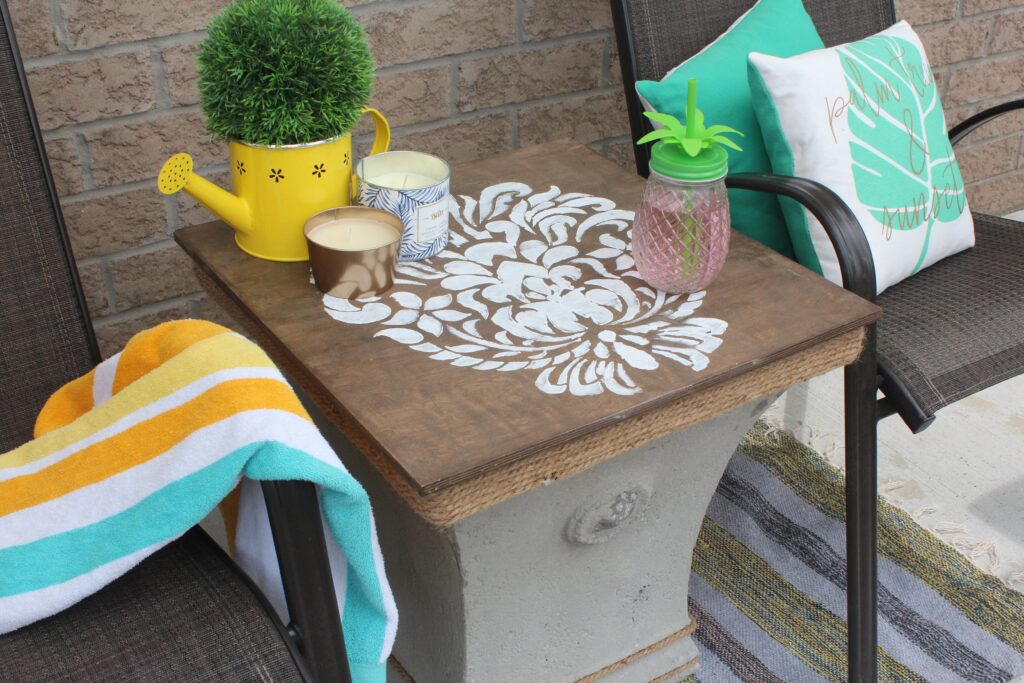 DIY Outdoor Side Table with Storage - Upcycled from an Old Planter ...