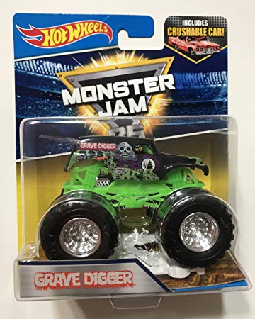 Hot Wheels Monster Jam 2017 25th Anniversary Grave Digger (Includes Re-Crushable Car) 1:64 Scale