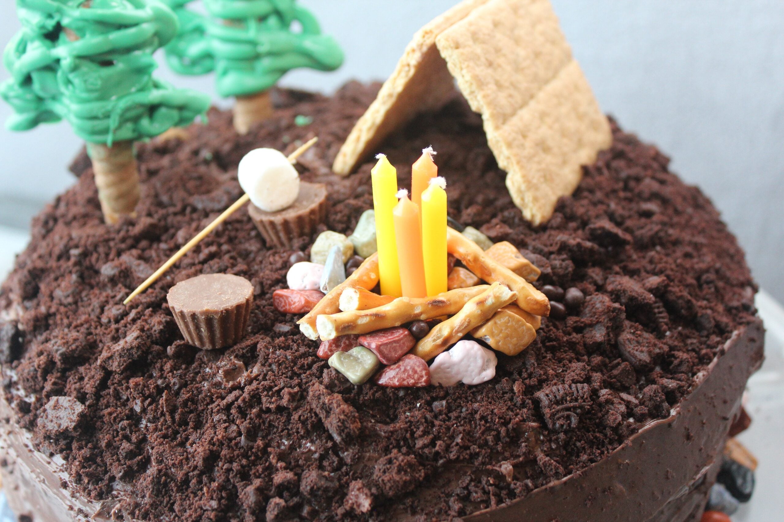 camping cake topper
