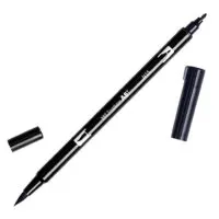 Tombow 56621 Dual Brush Pen, N15 - Black, 1-Pack. Blendable, Brush and Fine Tip Marker
