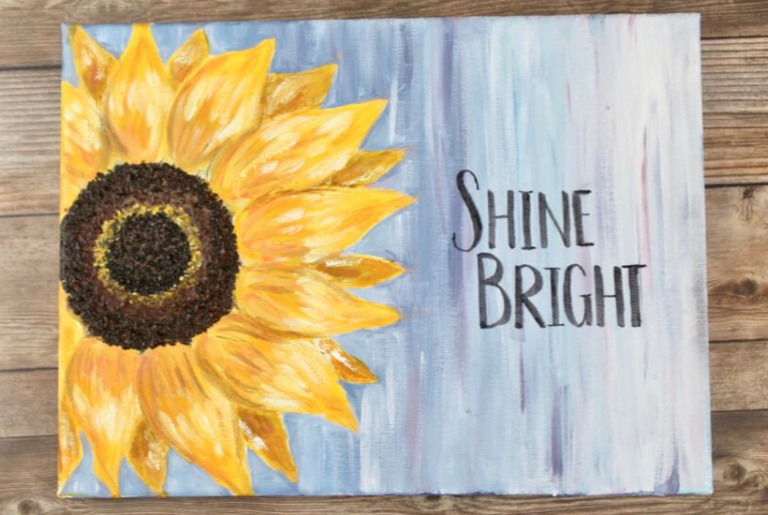 how to paint a sunflower in acrylics on canvas