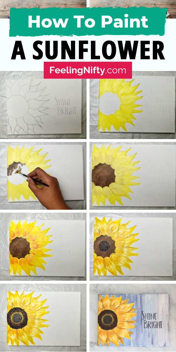 how to paint easy sunflower