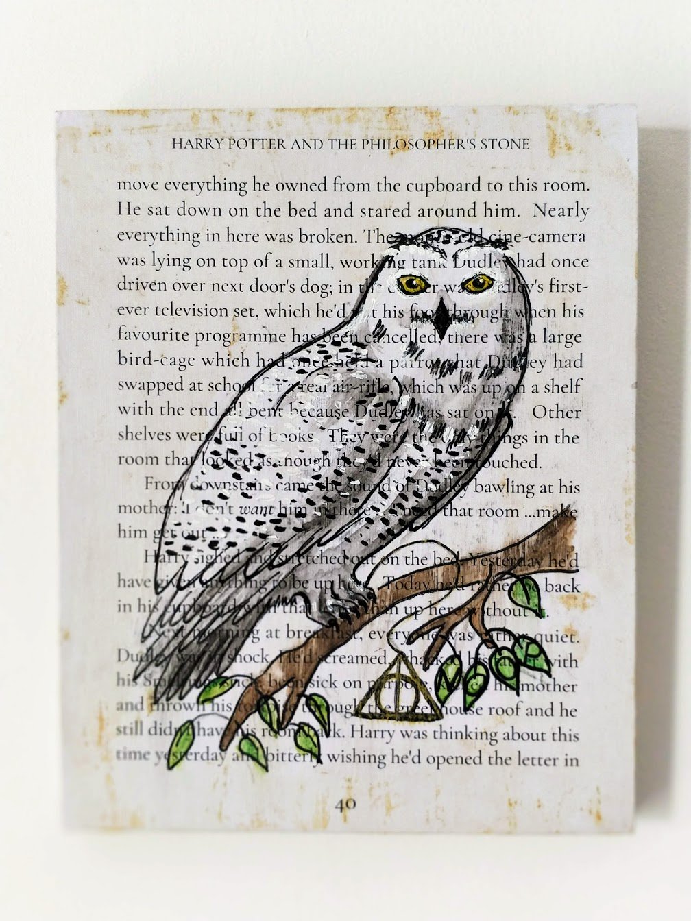 Harry-potter-book-page-art-watercolor-hedwig-print