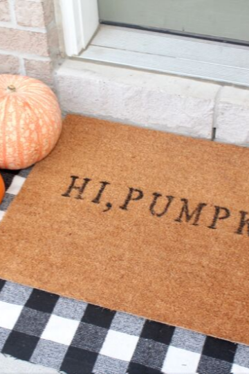 hi pumpkin custom funny doormat diy