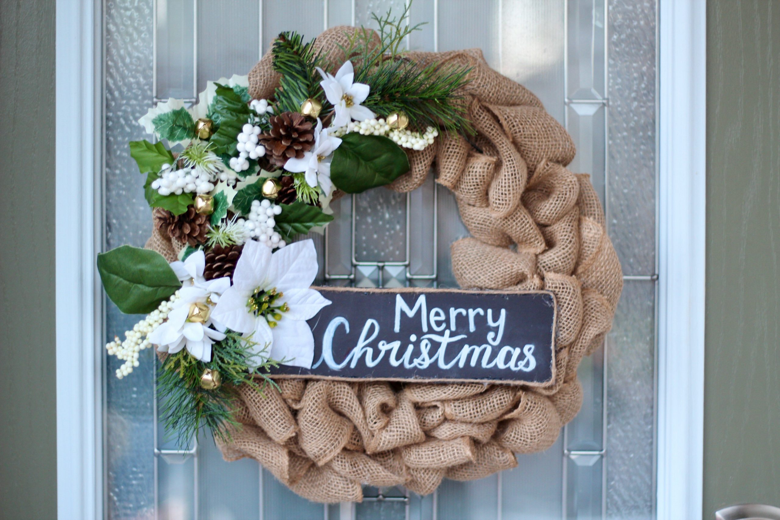 8 Diy Christmas Burlap Wreath For Front Door Using Dollartree Items