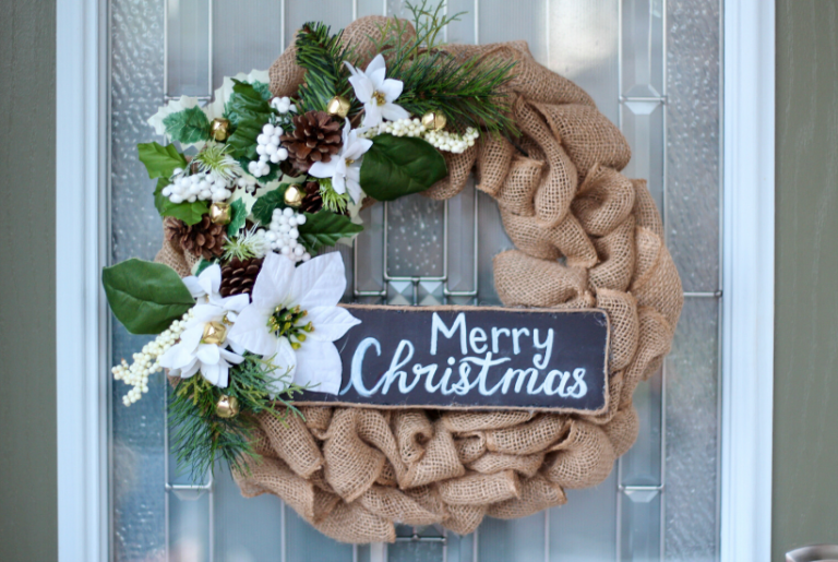 DIY christmas burlap wreath easy