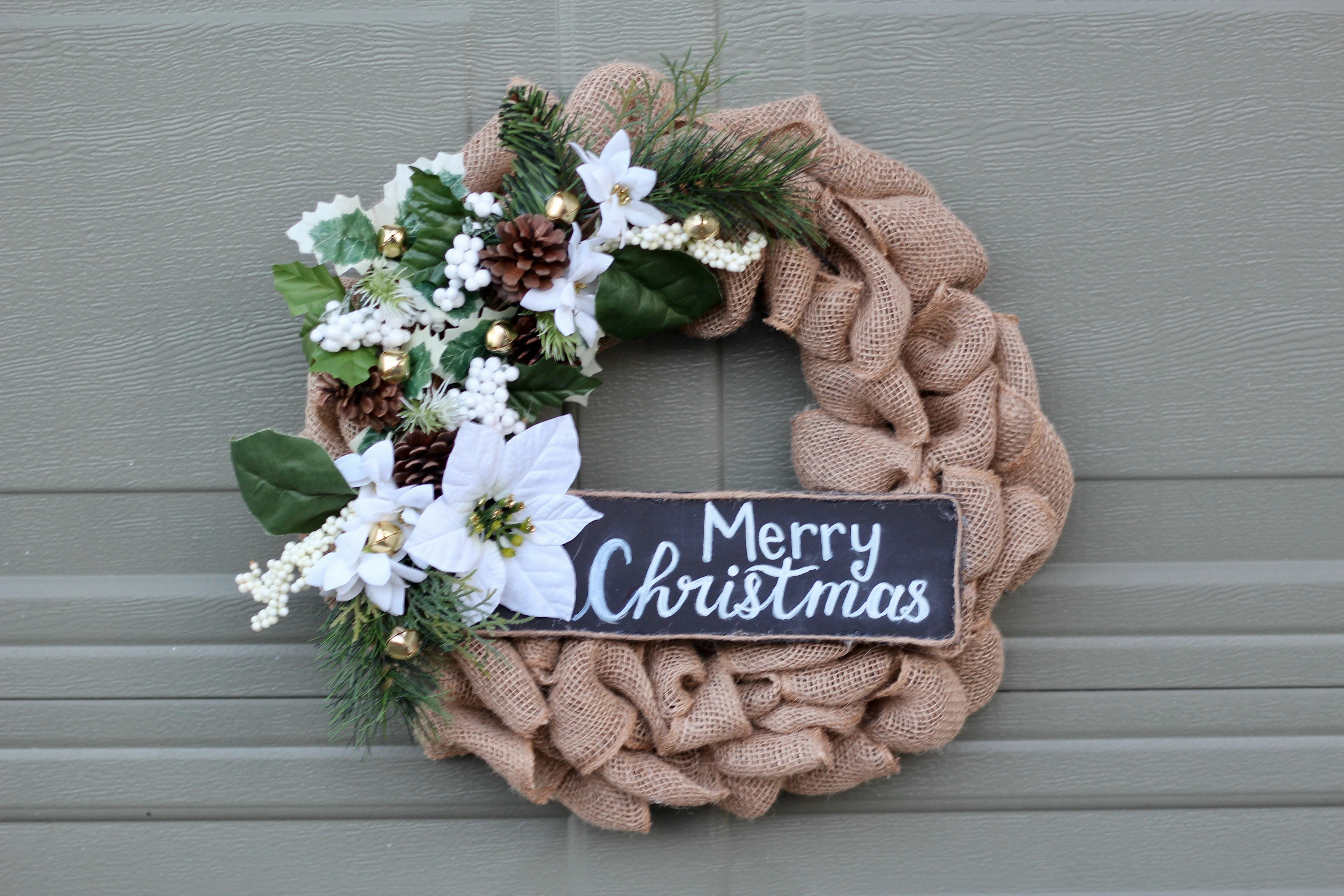 DIY wreath burlap farmhouse style