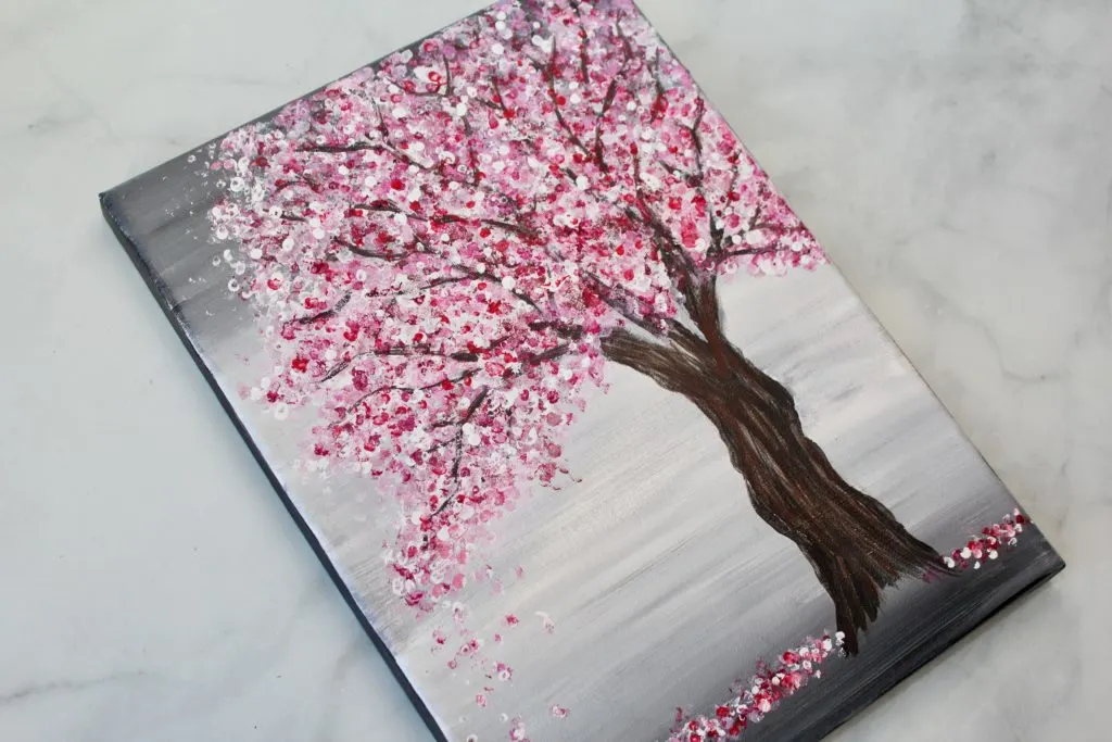 cherry blossom canvas painting