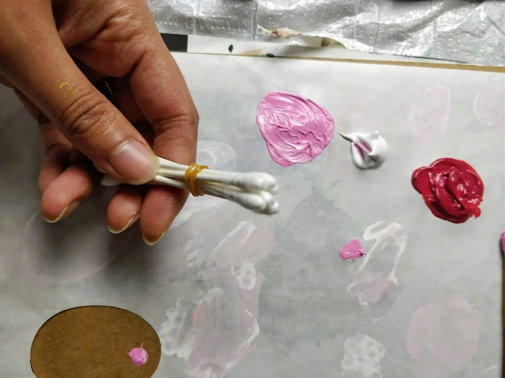 paint mixing pink cherry blossoms