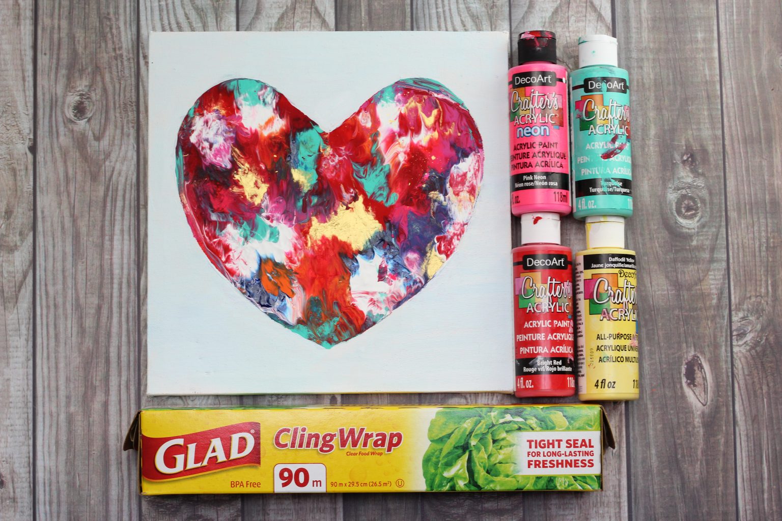 Heart Painting on Canvas 3 ways! Easy Tutorial for Kids & Adults.