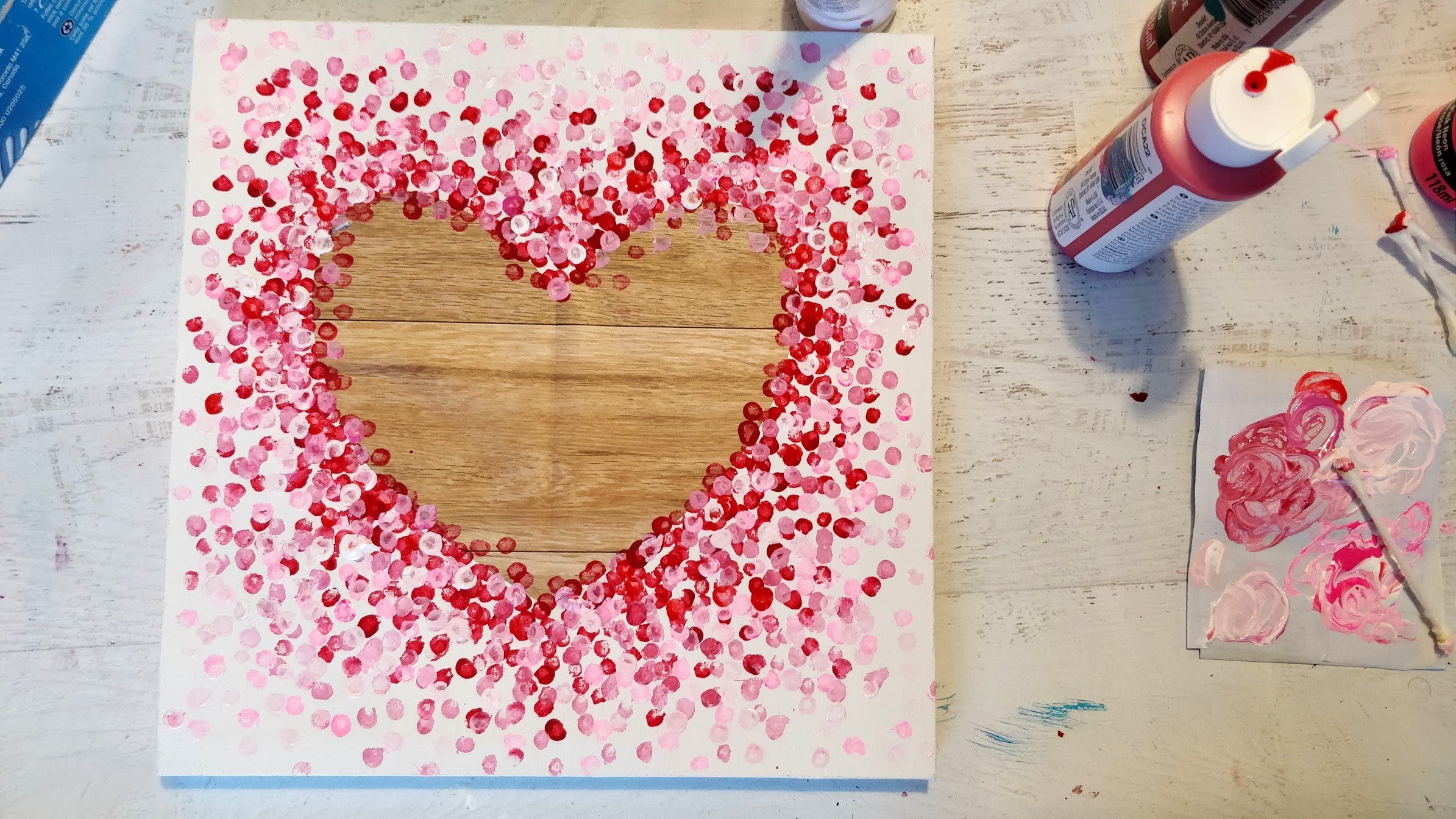 Heart Painting on Canvas 3 ways Easy Tutorial for Kids Adults