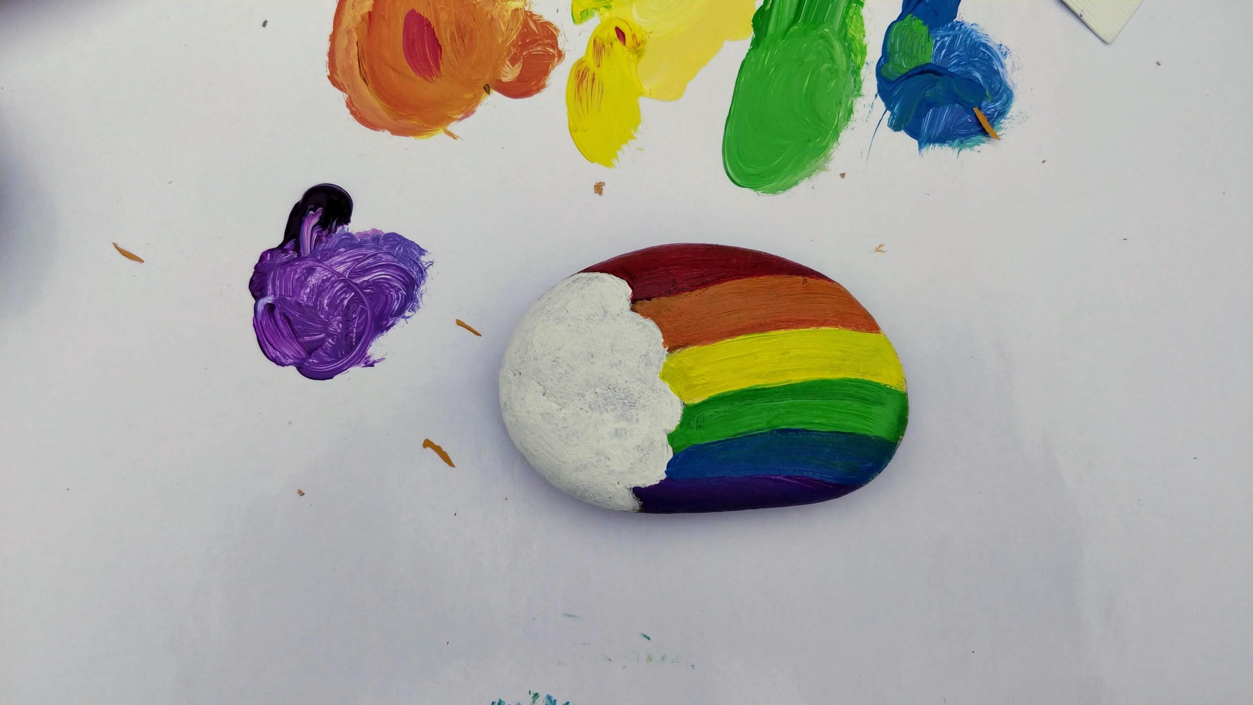 How to paint rocks rainbow #2