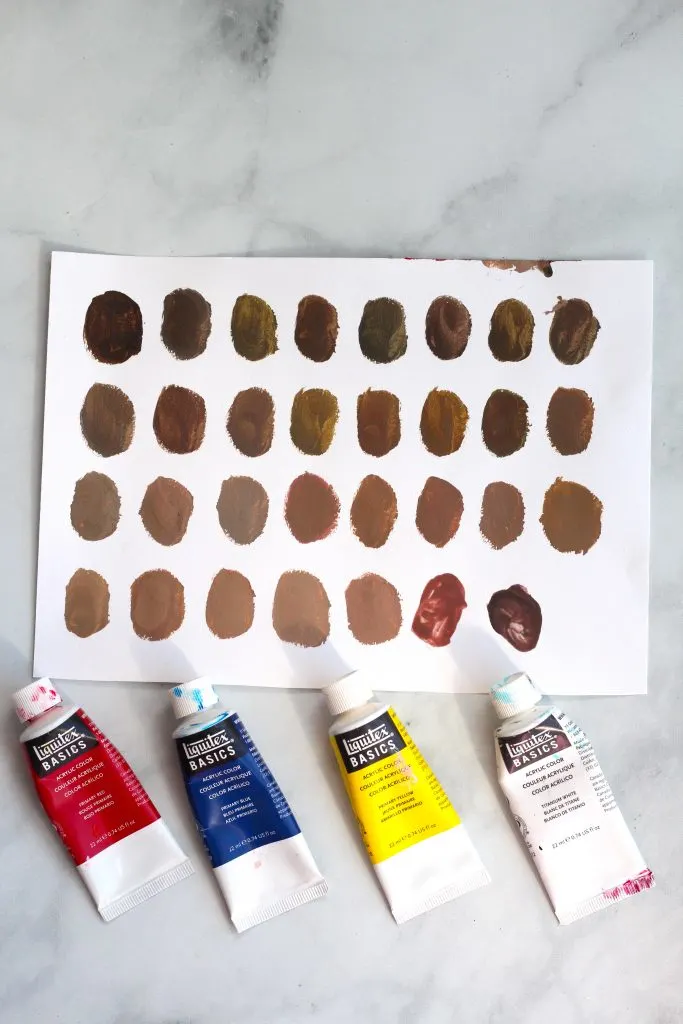 skin tone chart painting