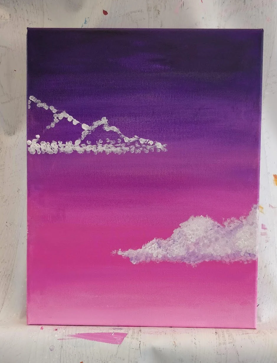 how to paint clouds acrylics