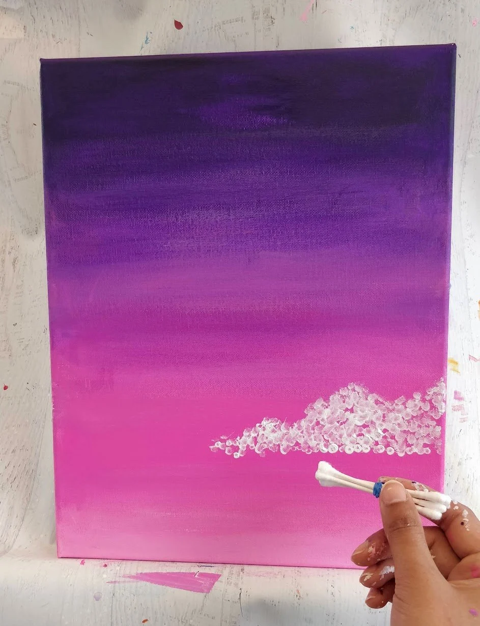 how to paint clouds in acyrlics