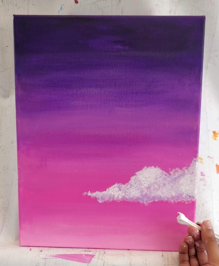 How To Paint Clouds With Acrylic Paint For Beginners (Easy)