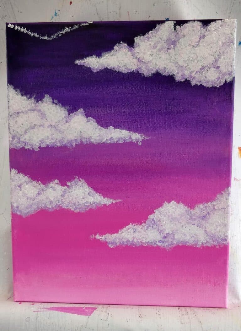 How To Paint Clouds With Acrylic Paint For Beginners (Easy)