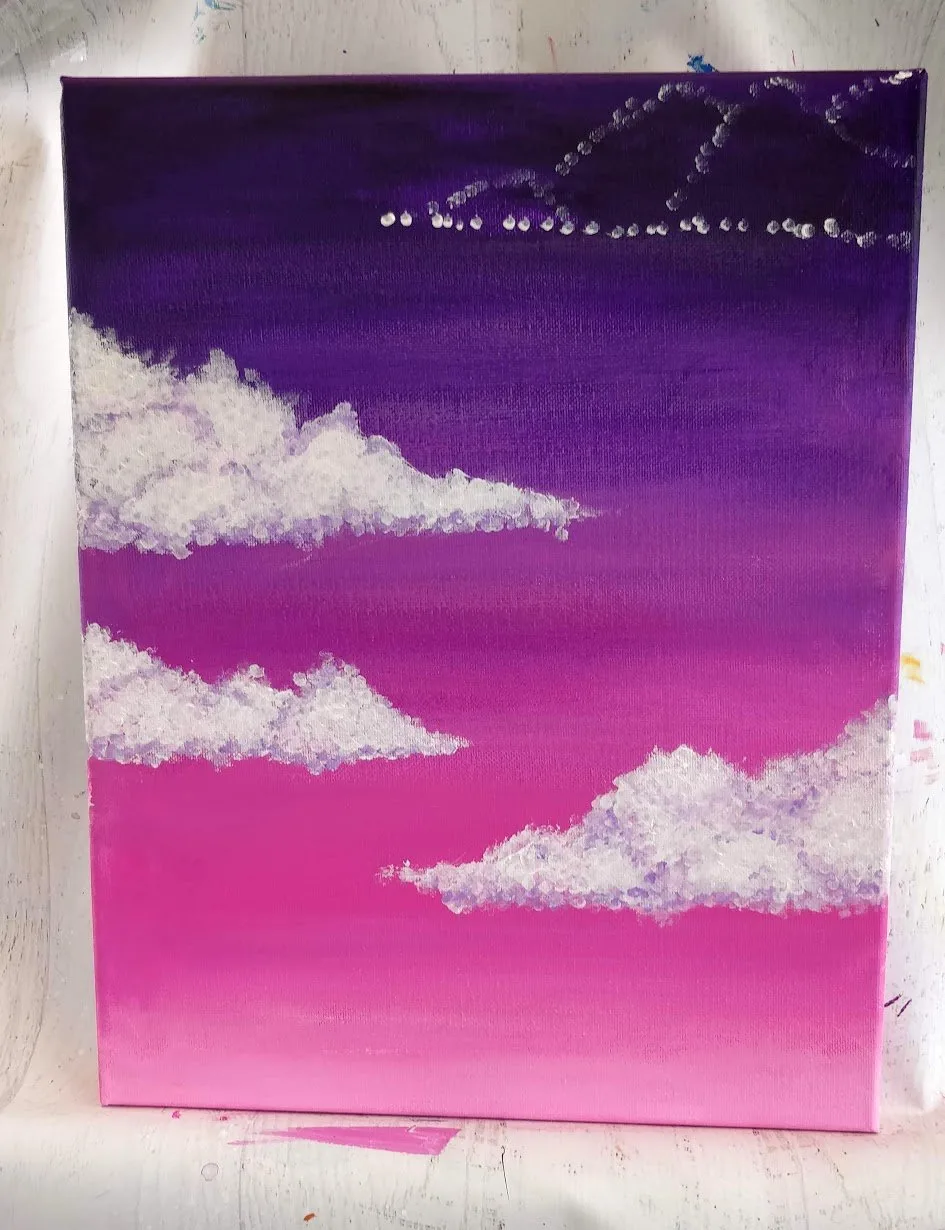 how to paint lavender clouds