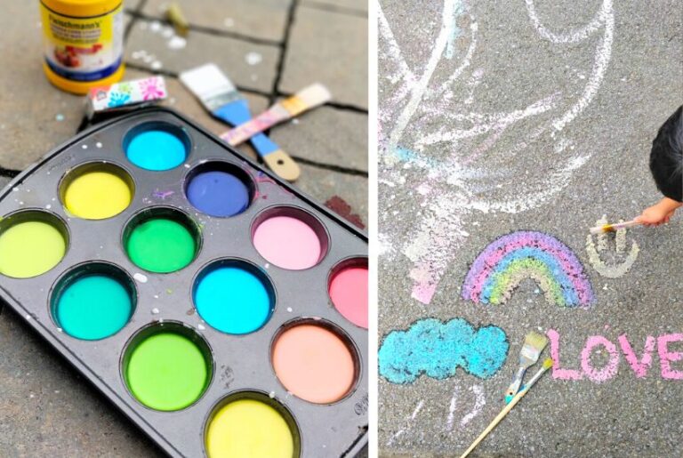 DIY homemade sidewalk chalk paint