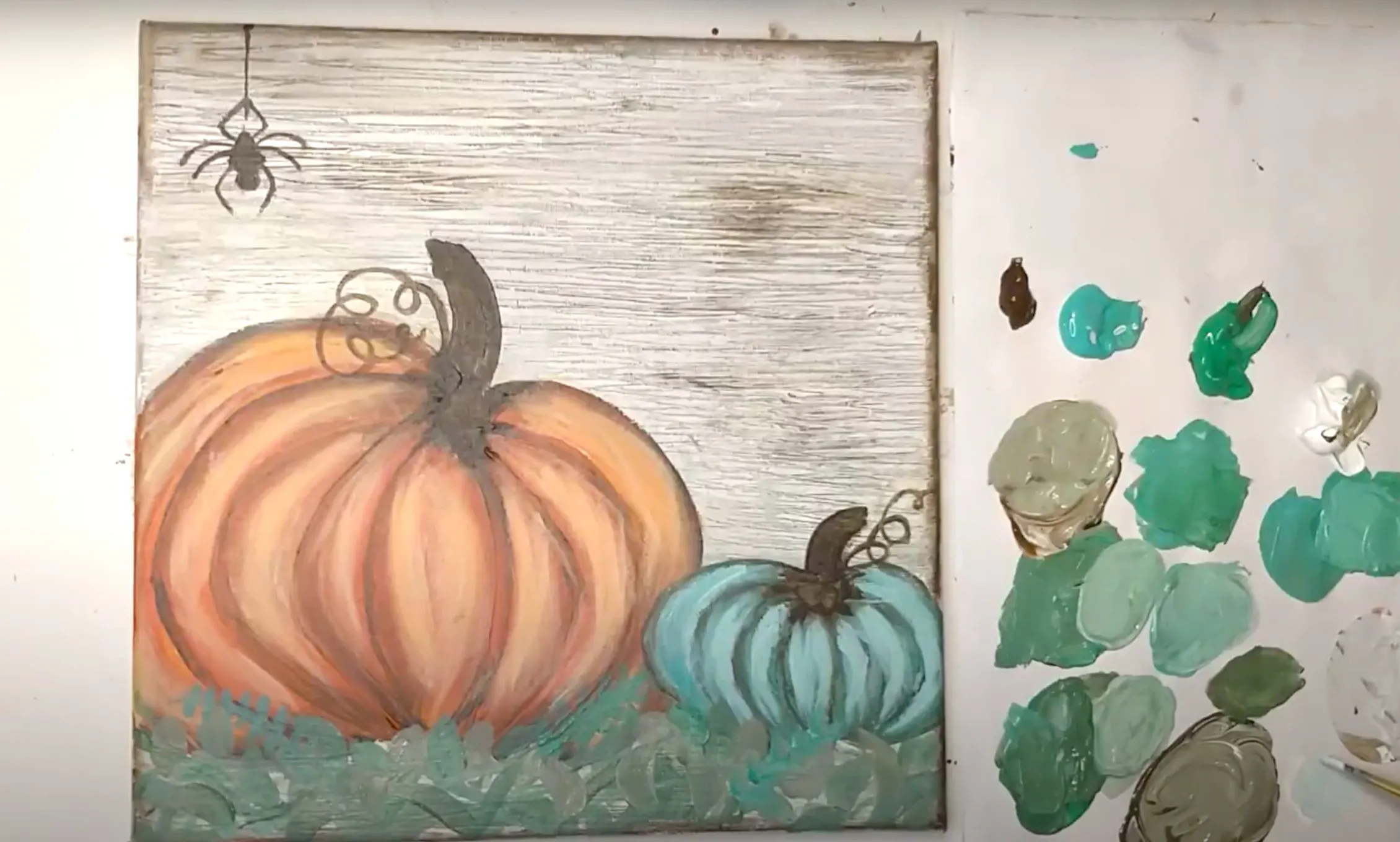 How to Paint a Pumpkin on Canvas Easy Beginner Fall Painting