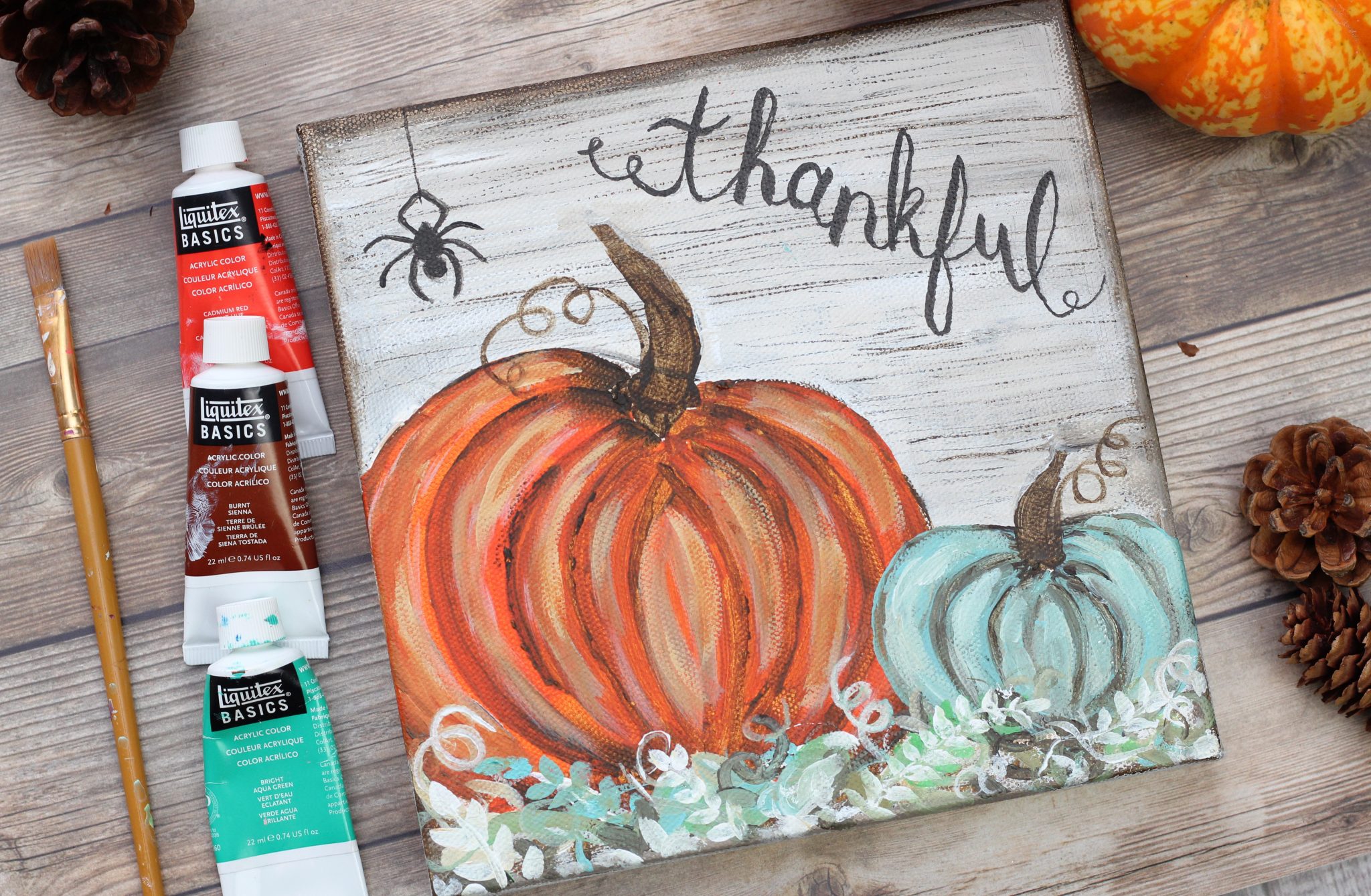 How to Paint a Pumpkin on Canvas Easy Beginner Fall Painting