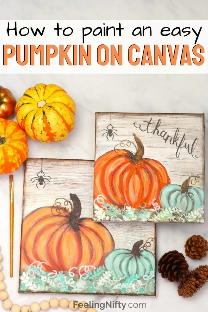 How to Paint a Pumpkin on Canvas Easy Beginner Fall Painting