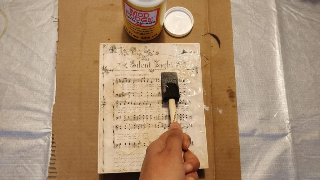 how to mod podge paper lyrics on canvas