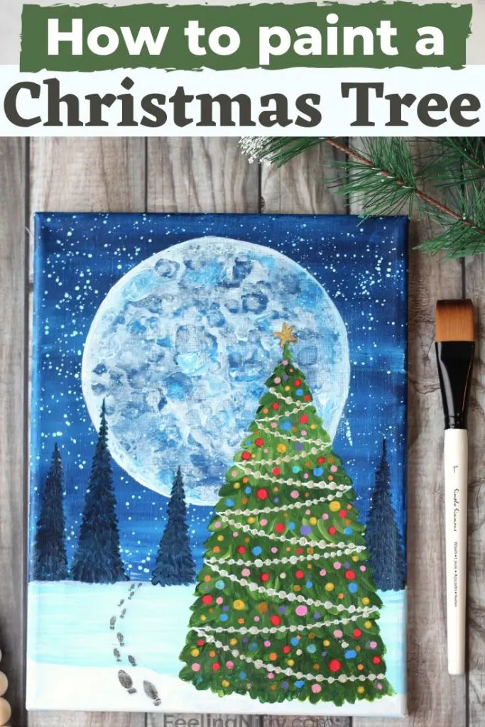 christmas tree snow scene