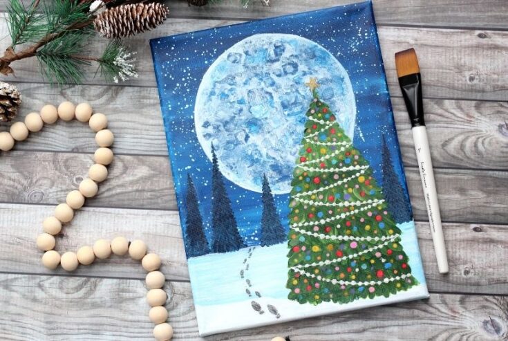 Creating Yarn Art with a Festive Holiday Scene - Make and Takes