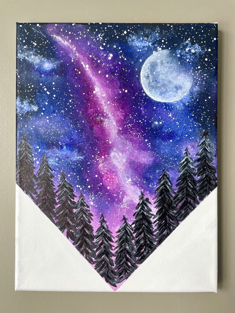 How To Paint a Galaxy Night Sky For Beginners {Milky Way}