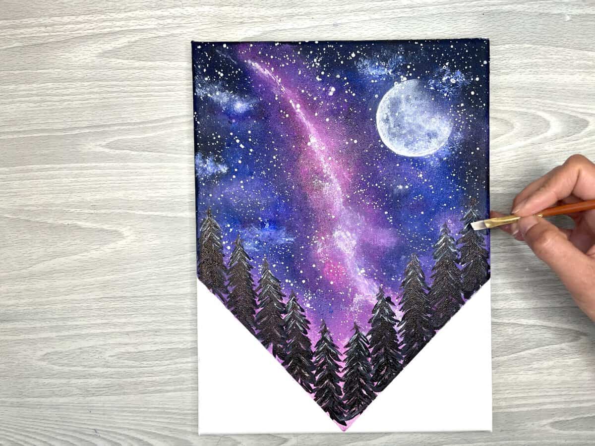 How To Paint a Galaxy Night Sky For Beginners {Milky Way}