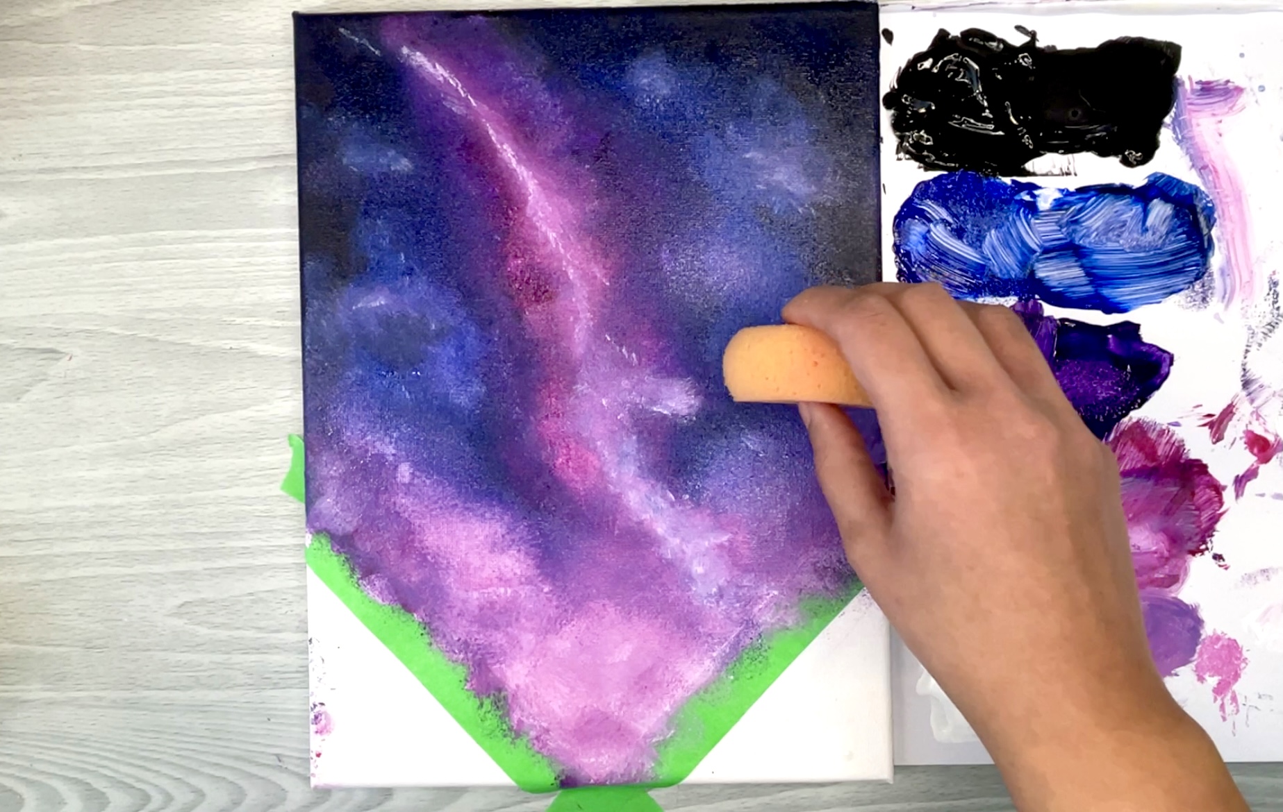 how to paint galaxy scene with trees