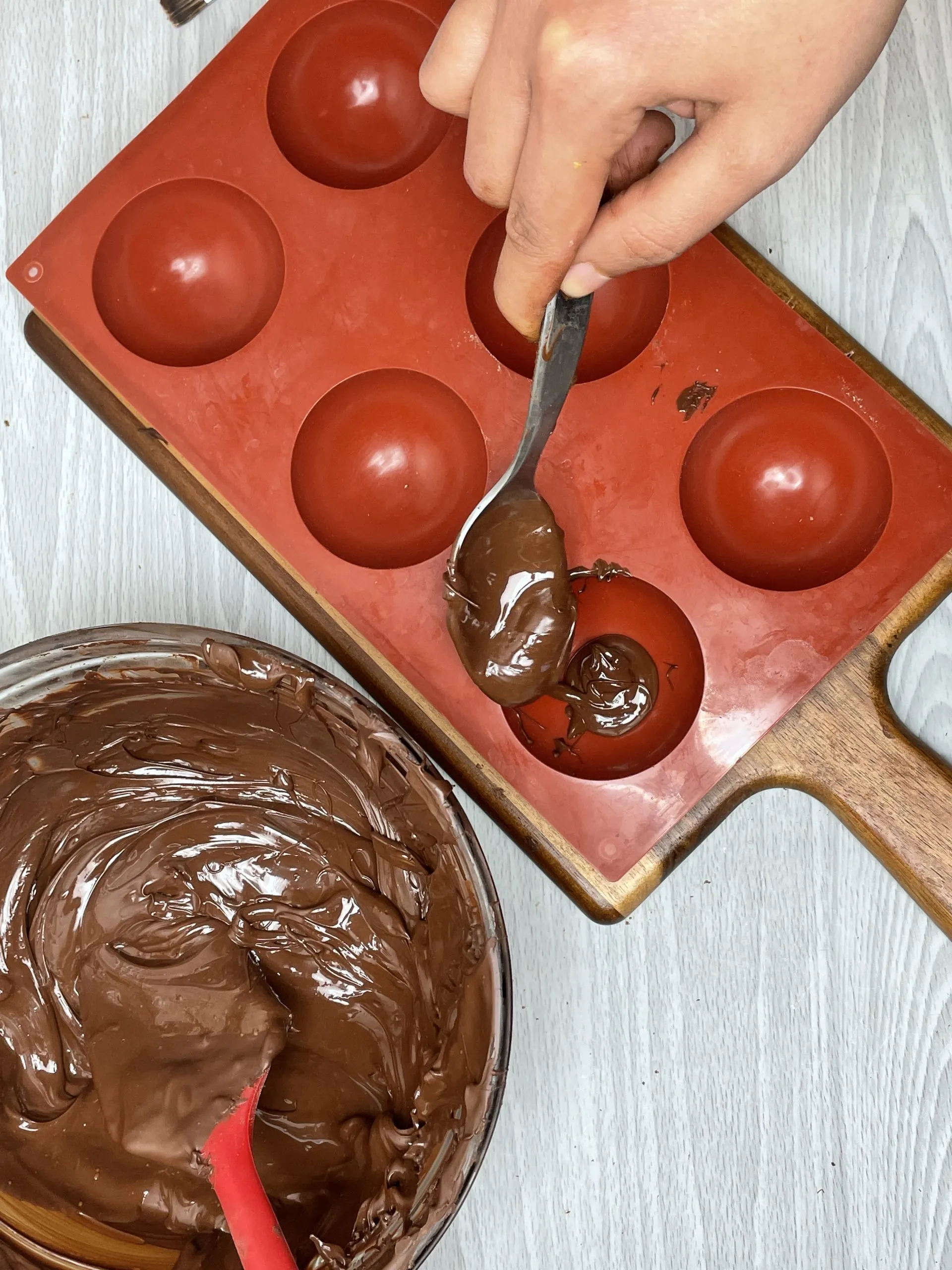 hot chocolate bombs in mold