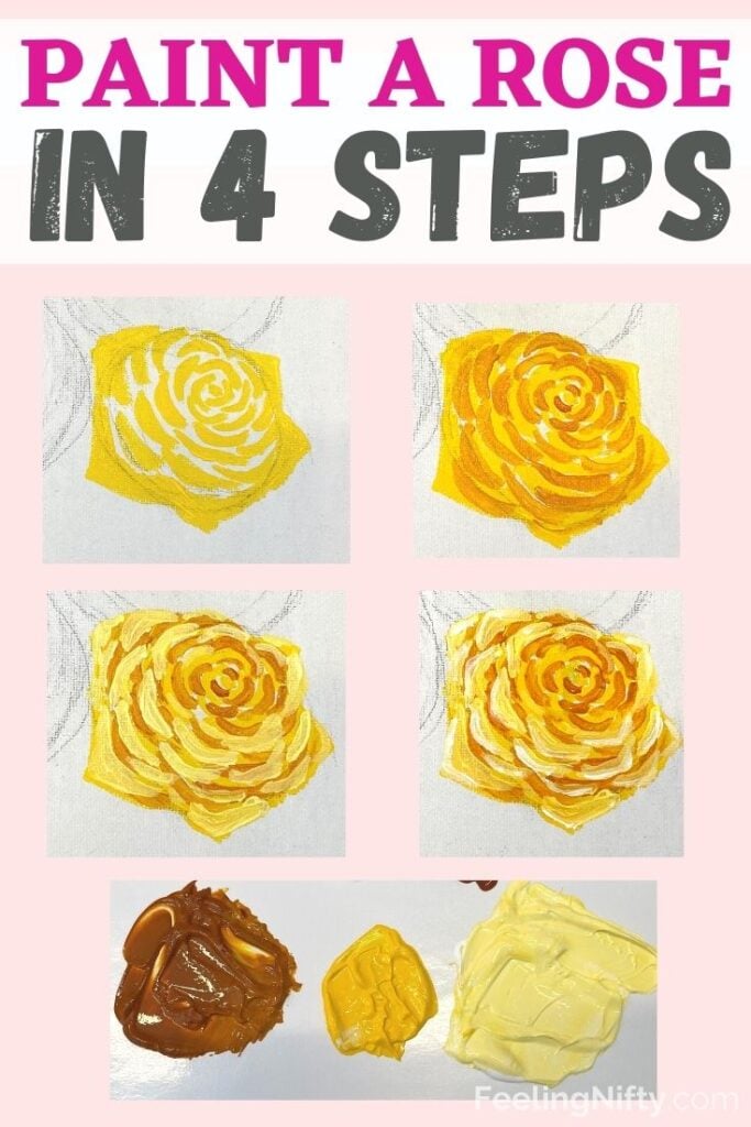 How To Paint Roses In 4 Easy Steps Acrylics For Beginners