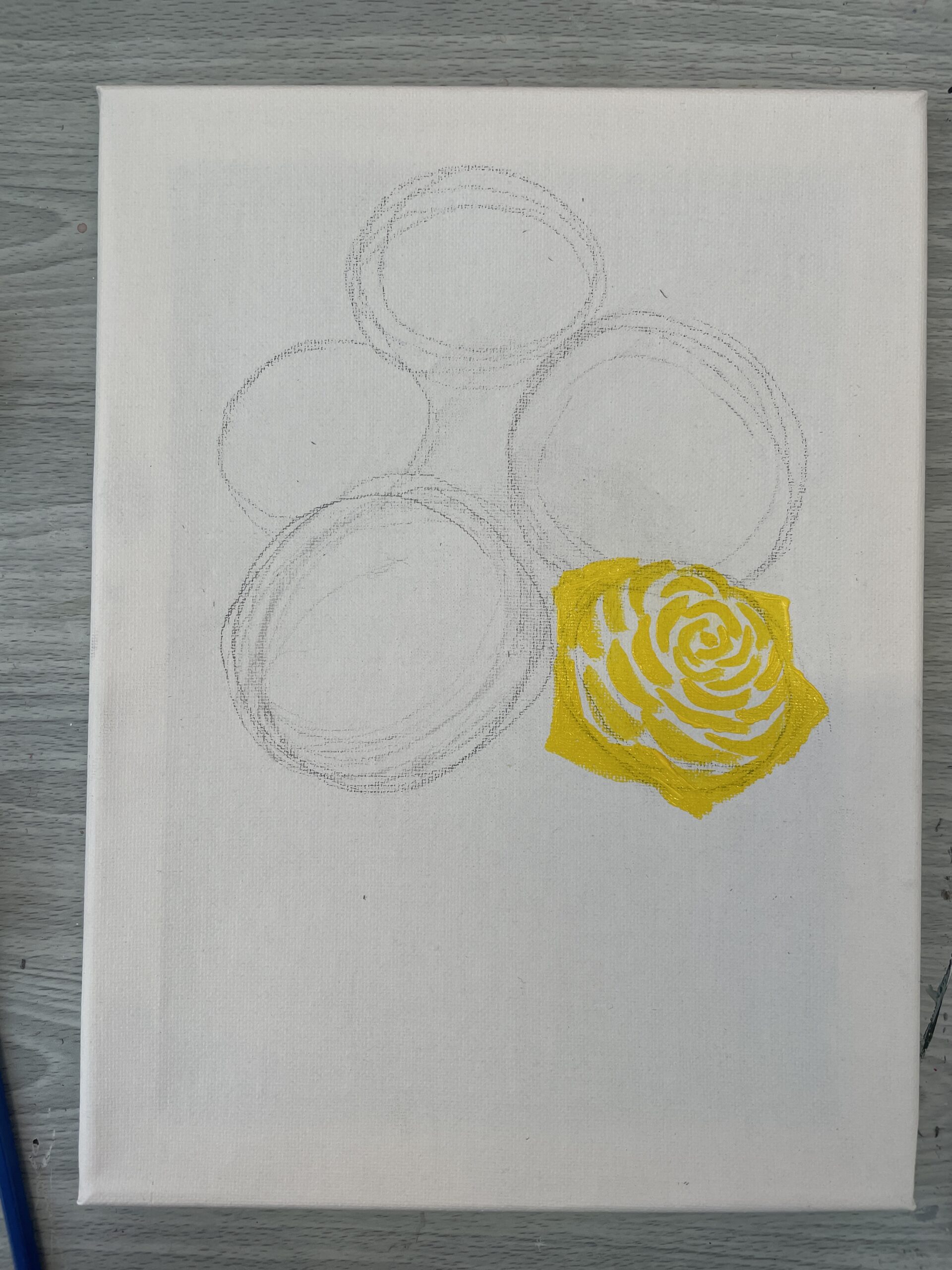 how to paint a rose easy -yellow step 1