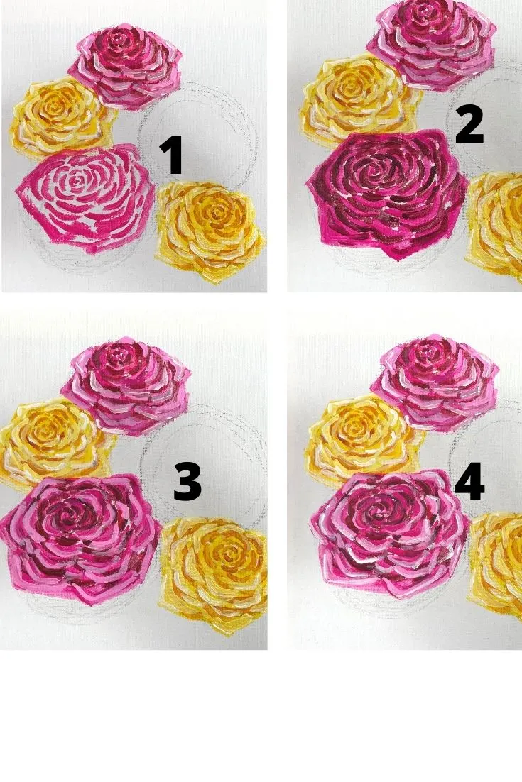 how to paint a rose - red (1)
