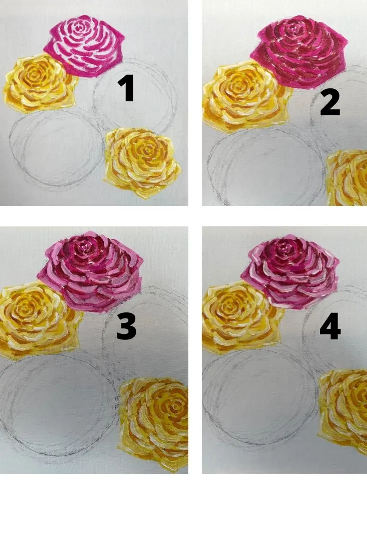 how to paint a rose - red (2)