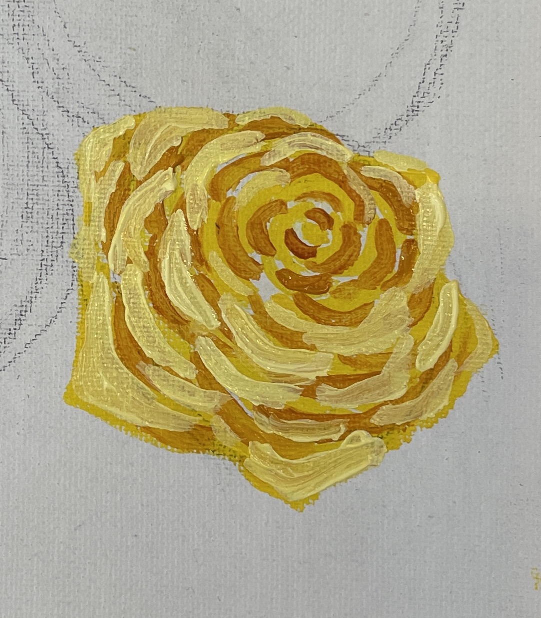 how to paint a yellow rose highlights