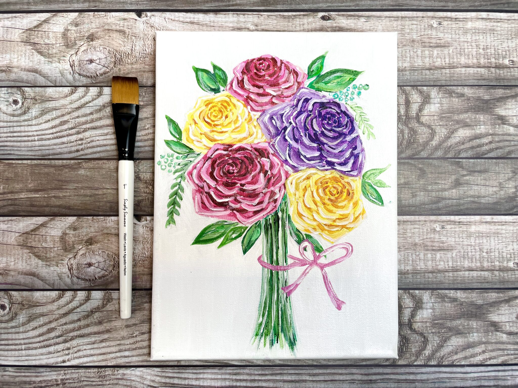 How To Paint Roses In 4 Easy Steps Acrylics For Beginners