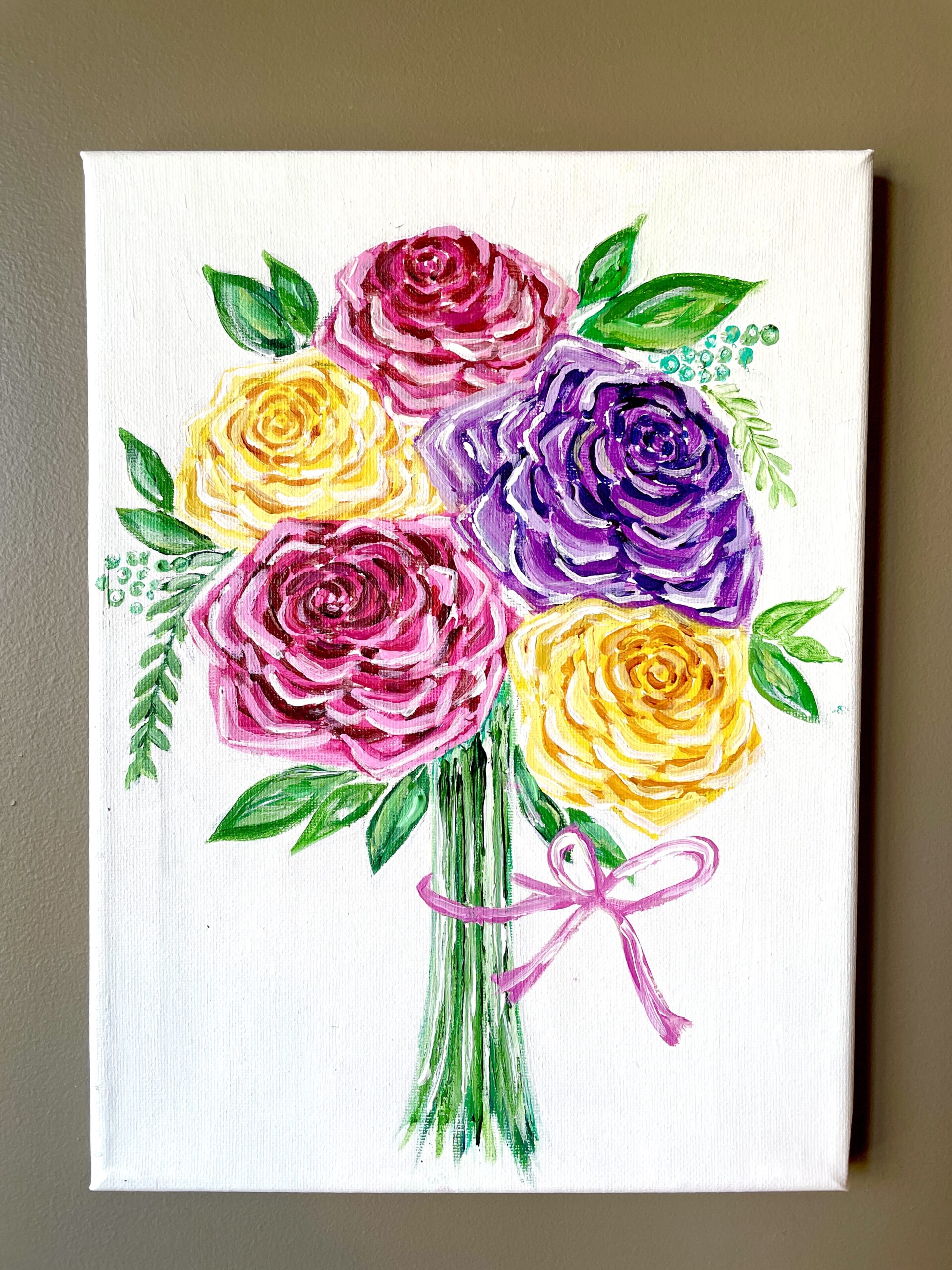 How To Paint Roses In 12 Easy Steps - Acrylics For Beginners